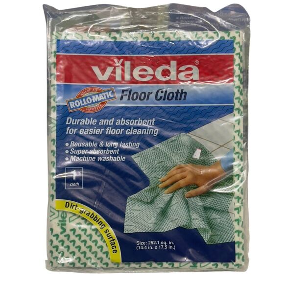 Vintage 1998 Vileda Roll-O-Matic Floor Cloths Machine Washable Germany Lot of 9 - Picture 1 of 7